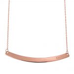 Curved Bar Name Necklace Solid rose Gold