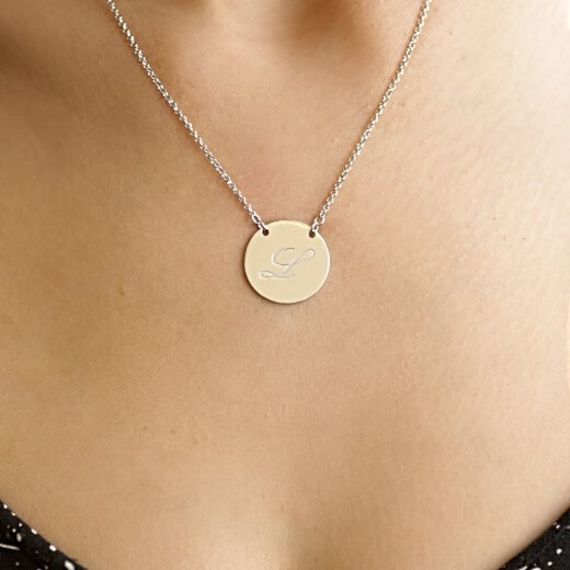 Rome Disc Necklace 20mm initial