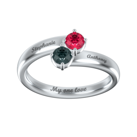 Mother Ring with 2 Birthstones