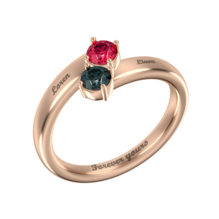 Mother Ring with 2 Birthstones