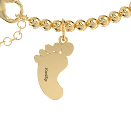 Baby Foot bead Name Bracelet
