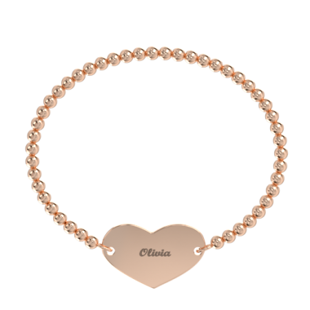 Stretch bead Heart Name Bracelet