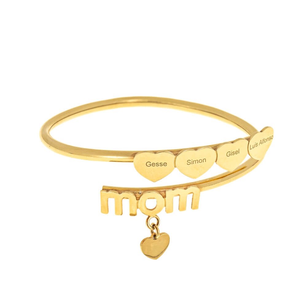 Flex Mom Bracelet With Hearts gold