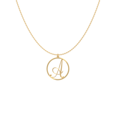 Letter in a Circle Necklace A-Z