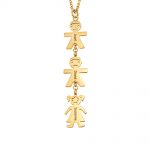 Vertical Mother’s Necklace With Kids gold