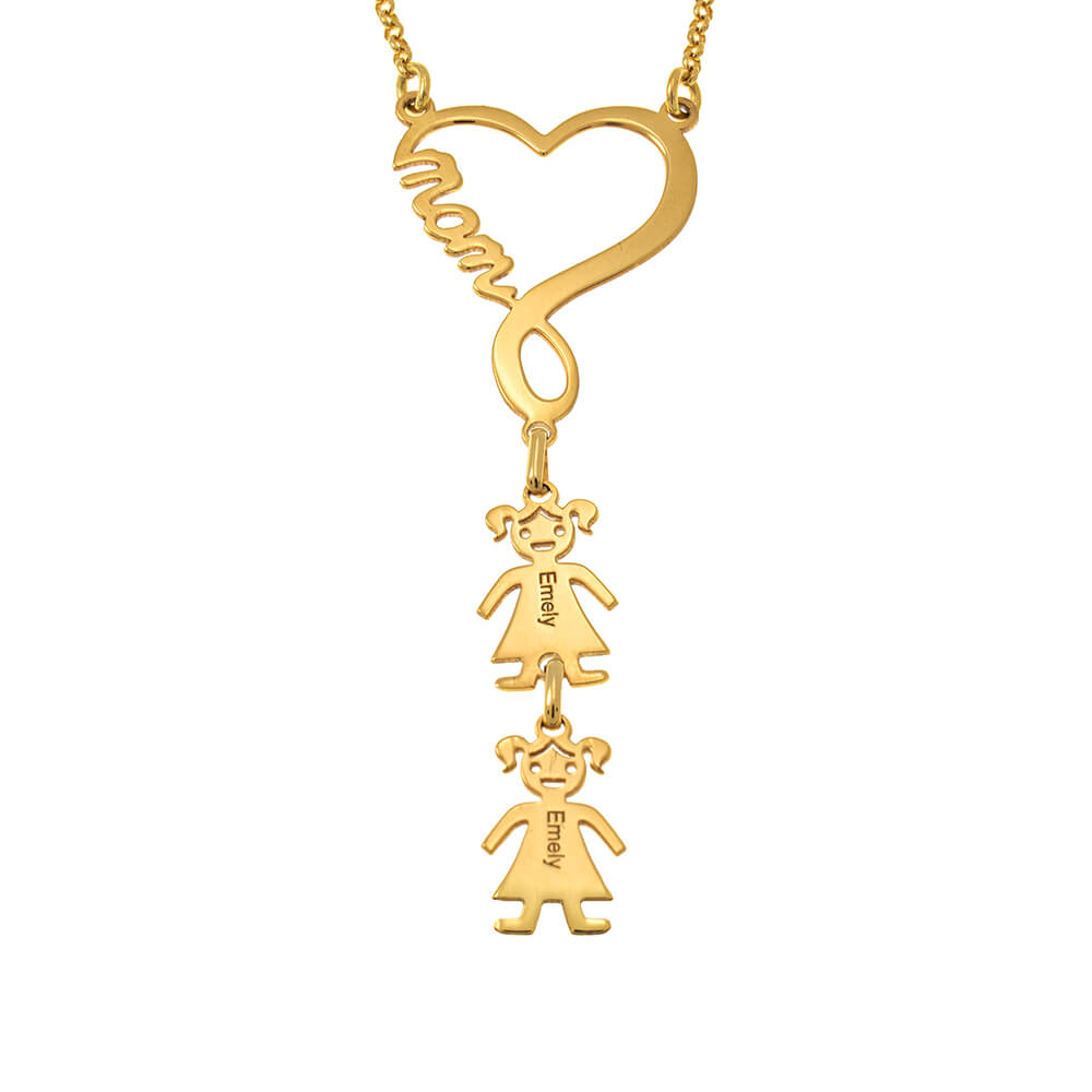 Infinity Heart Mom Necklace gold