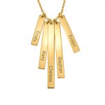 Mix Vertical Bar Necklace For Mom gold