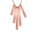 Mix Vertical Bar Necklace For Mom rose gold