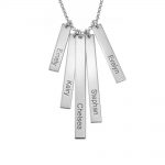 Mix Vertical Bar Necklace For Mom silver