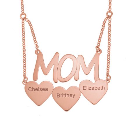 Mom Necklace with Hearts
