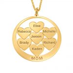 Circle Hearts Mom Necklace gold