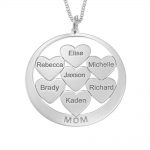 Circle Hearts Mom Necklace silver