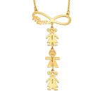 Vertical Infinity Mom Necklace gold