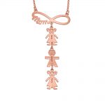 Vertical Infinity Mom Necklace rose gold