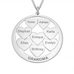 Circle Hearts Grandma Necklace silver