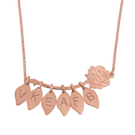 Rose Necklace with Leaves