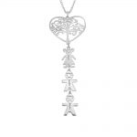 Tree Heart Necklace With Kids silver