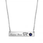 Family Mama Bear Bar Necklace silver