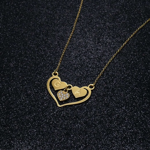 Heart Necklace with initials