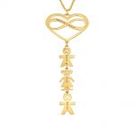 Infinity 2 Hearts And Names Necklace With Kids gold