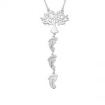 Tree Of Life Necklace With Baby Feet silver