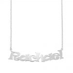 Cartoon Ravie Font Name Necklace silver