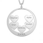 Circle Hearts Engraved Nana Necklace silver