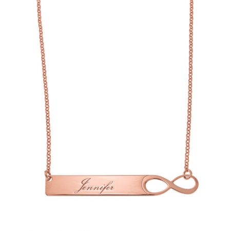 Infinity Bar Necklace with Engraving