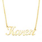 Karen Style Name Necklace gold