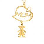 Mother’s Heart Necklace Solid Yellow Gold