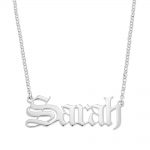 Old English Style Name Necklace silver