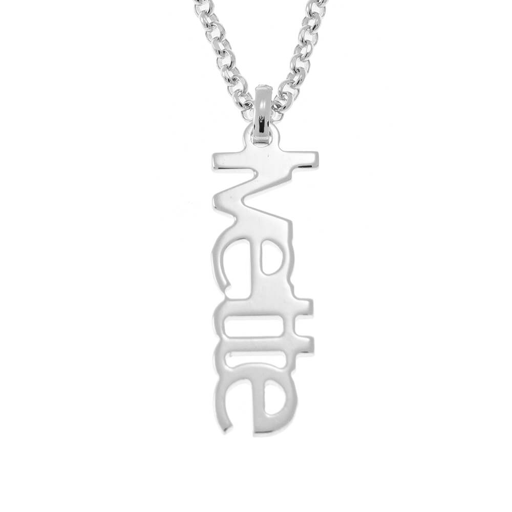 Vertical Name Necklace silver