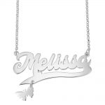 Custom Name Necklace with Butterfly silver