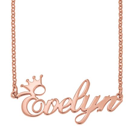 Custom Name Necklace with Crown