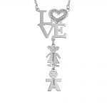 LOVE Mom Necklace with Kids silver